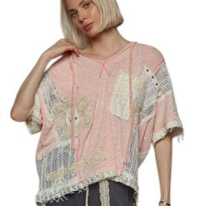 #1395-POL V-NECK RIBBED TOP HOODED LIGHTWEIGHT BLUSH PINK Can fit up to…